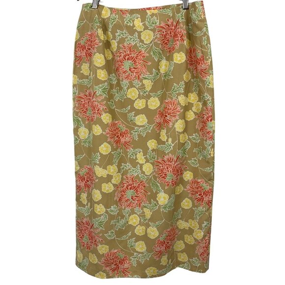 Worthington Women Floral Skirt Size 14 Silk Midi Wrap Pink Brown NWT New - Picture 8 of 8